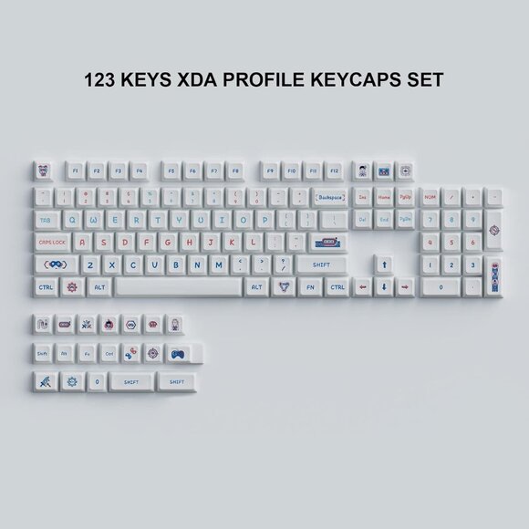123 Keys White Keycaps XDA Profile PBT Keyboard Keycaps Full Set New - Picture 4 of 12